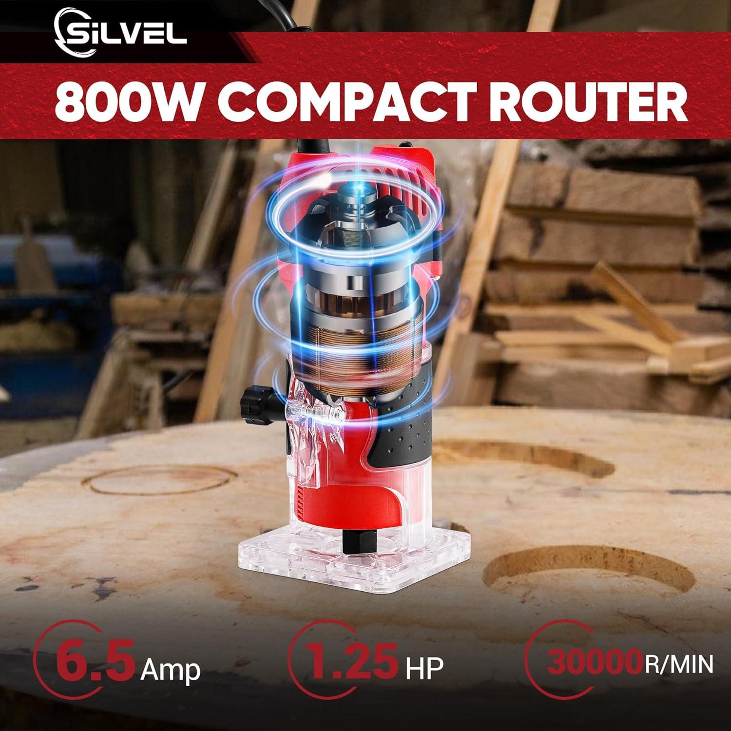 Our Compact Verdict: SILVEL 800W Router & bit Set